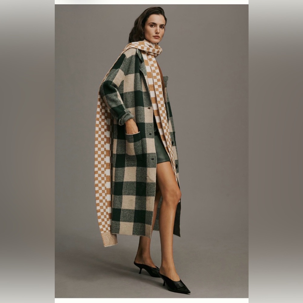 John + Jenn Plaid Sweater Coat